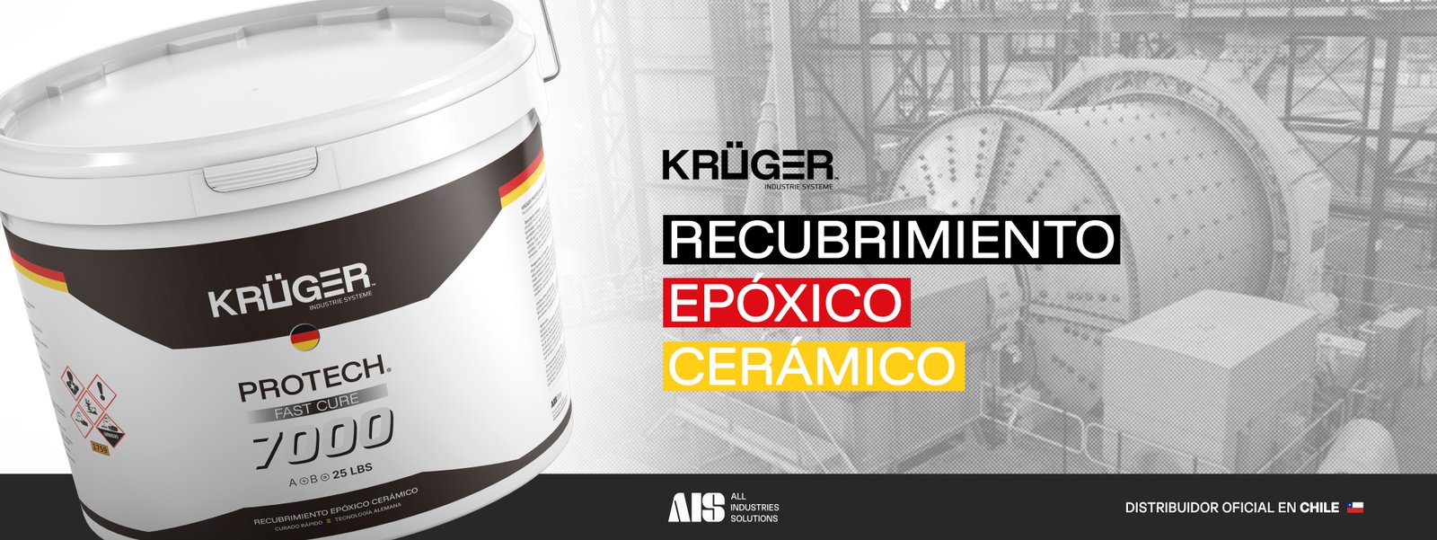 Krüger Protech Fast Cure 7000, recubrimiento epóxico cerámico para protección de equipos industriales